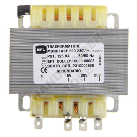 Transformator BFT D110033-00002 15 - 20 - 25 voltios